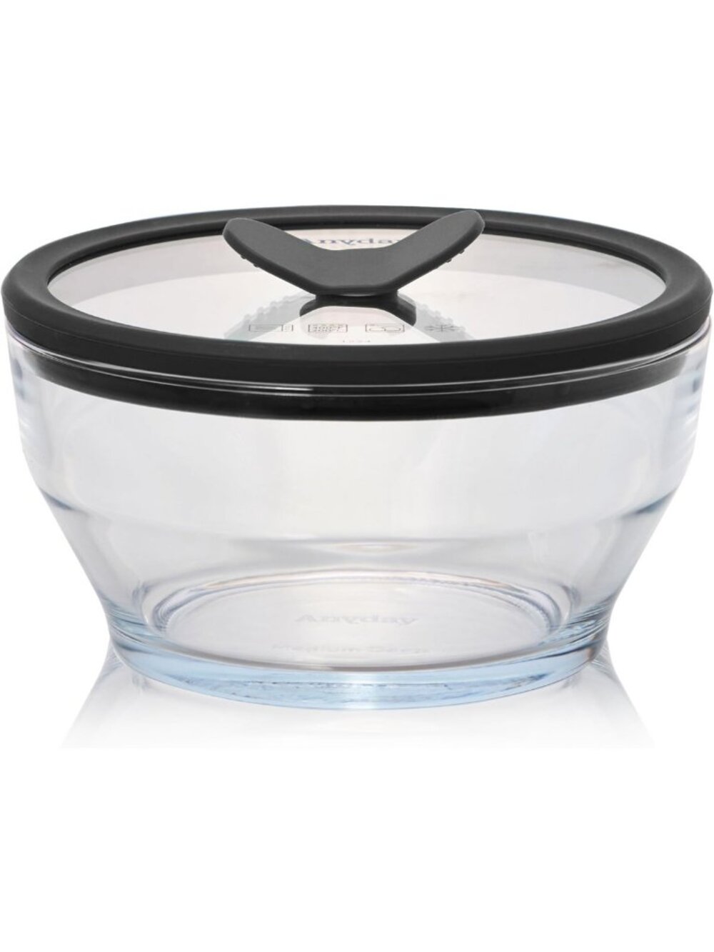 Versatile 4-Cup Glass Microwave Steamer & Food Storage Container - Clear Black
